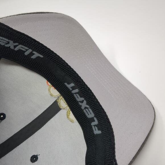 Oec Fitted Baseball Cap Gray One Size Embroidered 6 Panel Flexfit Port Authority - Picture 8 of 10